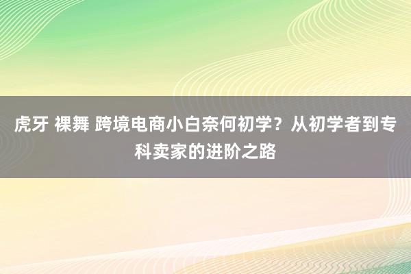 虎牙 裸舞 跨境电商小白奈何初学？从初学者到专科卖家的进阶之路