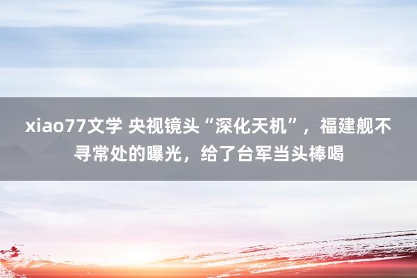 xiao77文学 央视镜头“深化天机”，福建舰不寻常处的曝光，给了台军当头棒喝