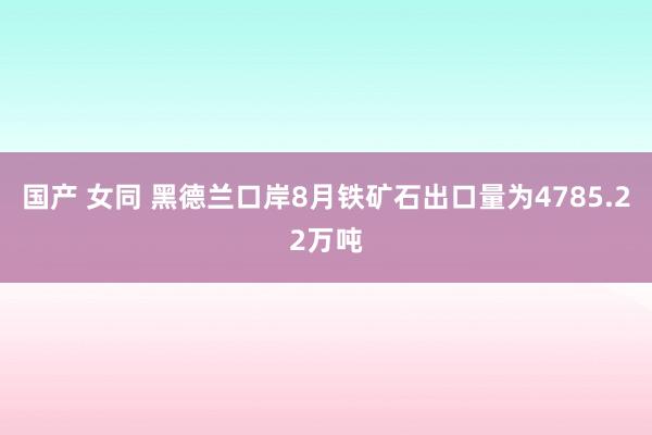 国产 女同 黑德兰口岸8月铁矿石出口量为4785.22万吨