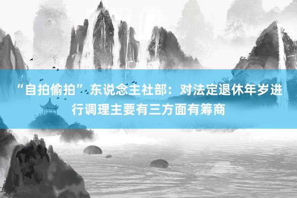 “自拍偷拍” 东说念主社部：对法定退休年岁进行调理主要有三方面有筹商