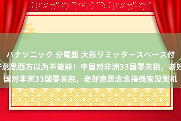 パナソニック 分電盤 大形リミッタースペース付 露出・半埋込両用形 好意思西方以为不能能！中国对非洲33国零关税，老好意思念念摧残皆没契机