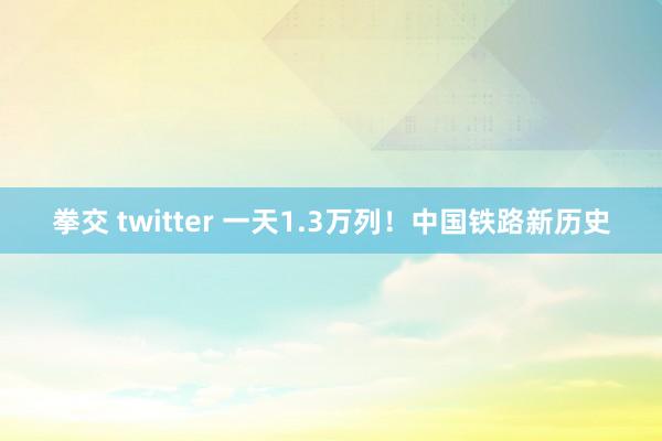 拳交 twitter 一天1.3万列！中国铁路新历史