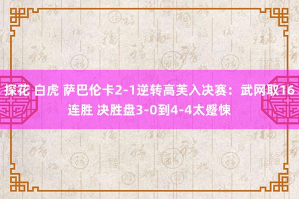 探花 白虎 萨巴伦卡2-1逆转高芙入决赛：武网取16连胜 决胜盘3-0到4-4太蹙悚