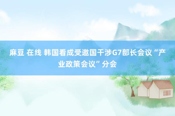 麻豆 在线 韩国看成受邀国干涉G7部长会议“产业政策会议”分会