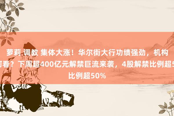 萝莉 调教 集体大涨！华尔街大行功绩强劲，机构若何看？下周超400亿元解禁巨流来袭，4股解禁比例超50%