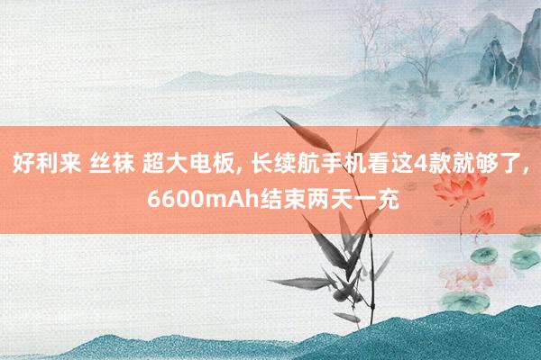 好利来 丝袜 超大电板, 长续航手机看这4款就够了, 6600mAh结束两天一充