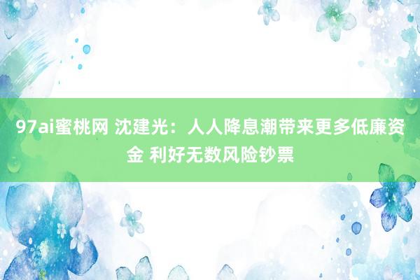 97ai蜜桃网 沈建光：人人降息潮带来更多低廉资金 利好无数风险钞票