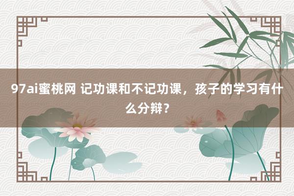 97ai蜜桃网 记功课和不记功课，孩子的学习有什么分辩？