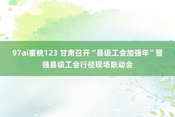 97ai蜜桃123 甘肃召开“县级工会加强年”暨强县级工会行径现场鼓动会