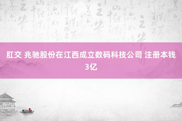 肛交 兆驰股份在江西成立数码科技公司 注册本钱3亿