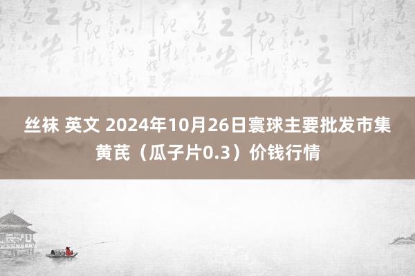 丝袜 英文 2024年10月26日寰球主要批发市集黄芪（瓜子片0.3）价钱行情