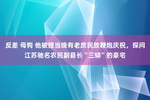 反差 母狗 他被捏当晚有老庶民放鞭炮庆祝，探问江苏驰名农民副县长“三蟒”的豪宅