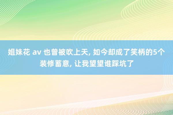 姐妹花 av 也曾被吹上天， 如今却成了笑柄的5个装修蓄意， 让我望望谁踩坑了