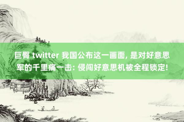 巨臀 twitter 我国公布这一画面， 是对好意思军的千里痛一击: 侵闯好意思机被全程锁定!