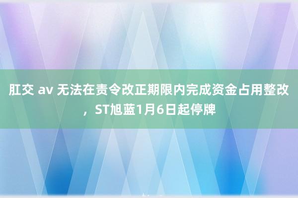 肛交 av 无法在责令改正期限内完成资金占用整改，ST旭蓝1月6日起停牌