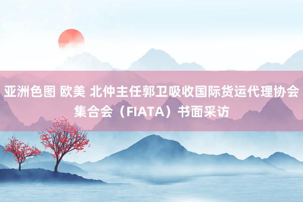 亚洲色图 欧美 北仲主任郭卫吸收国际货运代理协会集合会（FIATA）书面采访